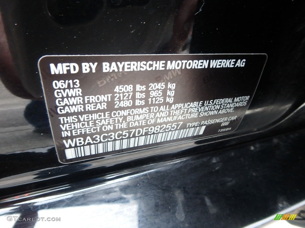 2013 3 Series 320i xDrive Sedan - Jet Black / Black photo #24