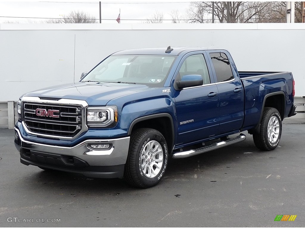 2016 Sierra 1500 SLE Double Cab 4WD - Stone Blue Metallic / Jet Black photo #1