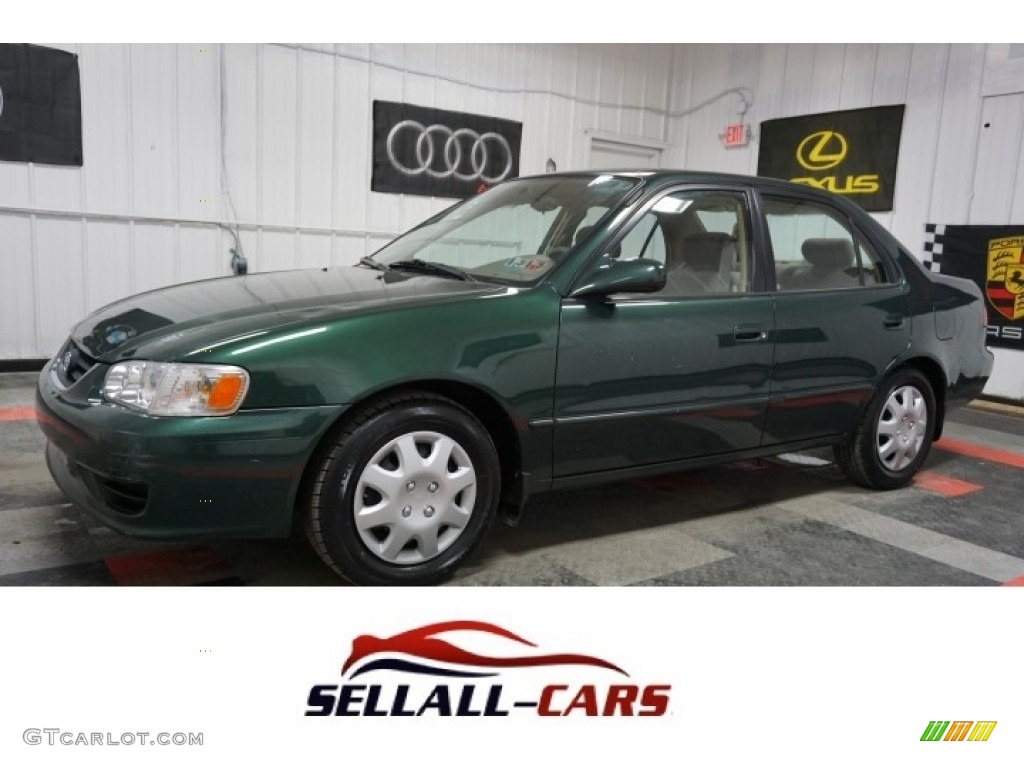 2001 Corolla LE - Woodland Green Pearl / Pebble Beige photo #1