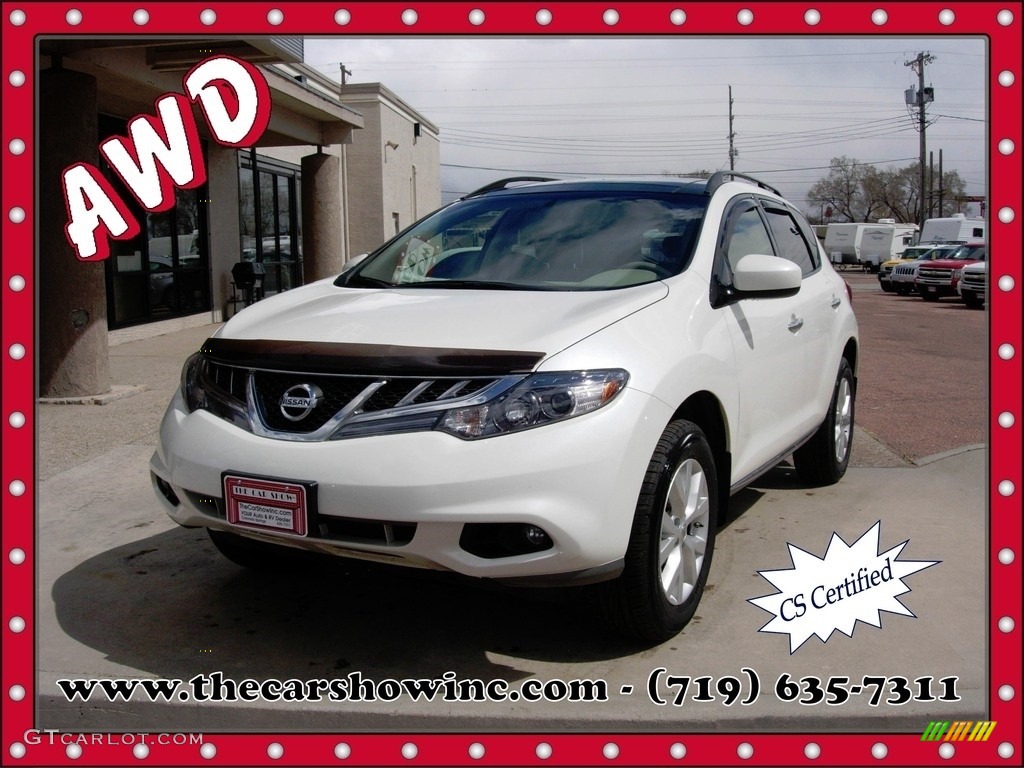 2012 Murano SV AWD - Pearl White / Beige photo #1