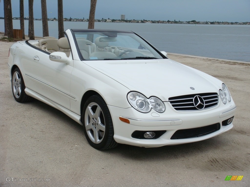 2005 CLK 500 Cabriolet - Alabaster White / Stone photo #1