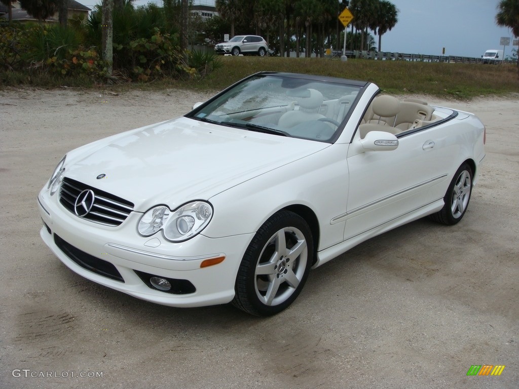 2005 CLK 500 Cabriolet - Alabaster White / Stone photo #3