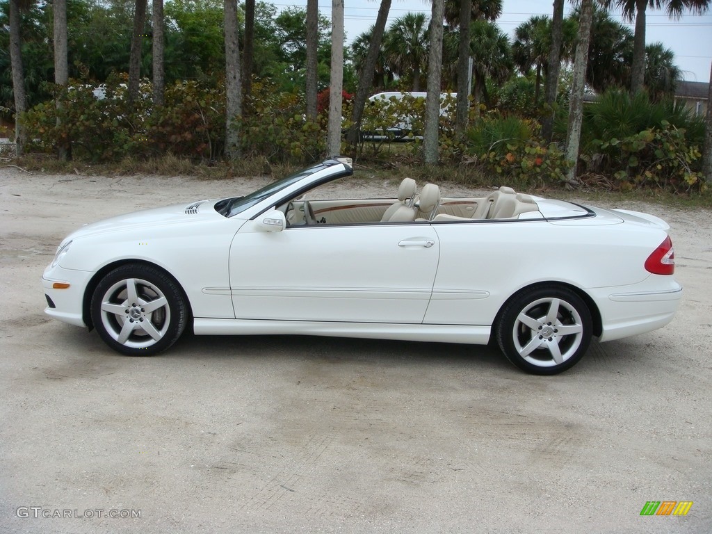 2005 CLK 500 Cabriolet - Alabaster White / Stone photo #4