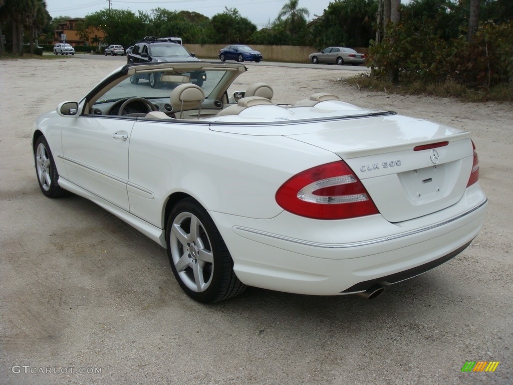 2005 CLK 500 Cabriolet - Alabaster White / Stone photo #5
