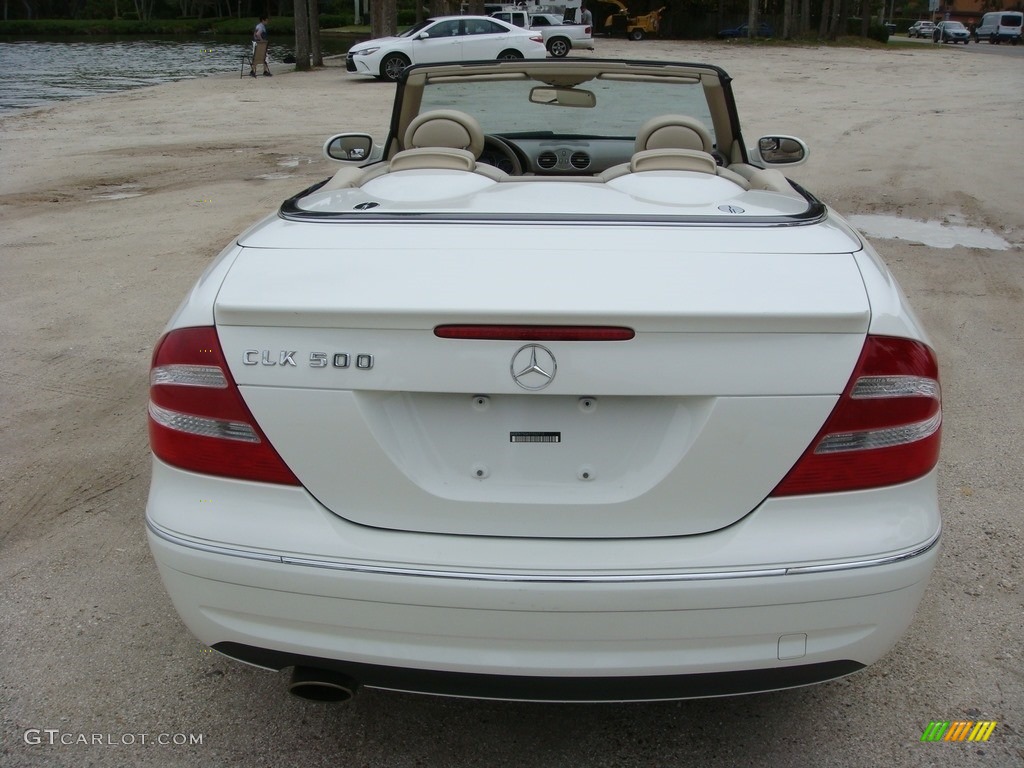 2005 CLK 500 Cabriolet - Alabaster White / Stone photo #6