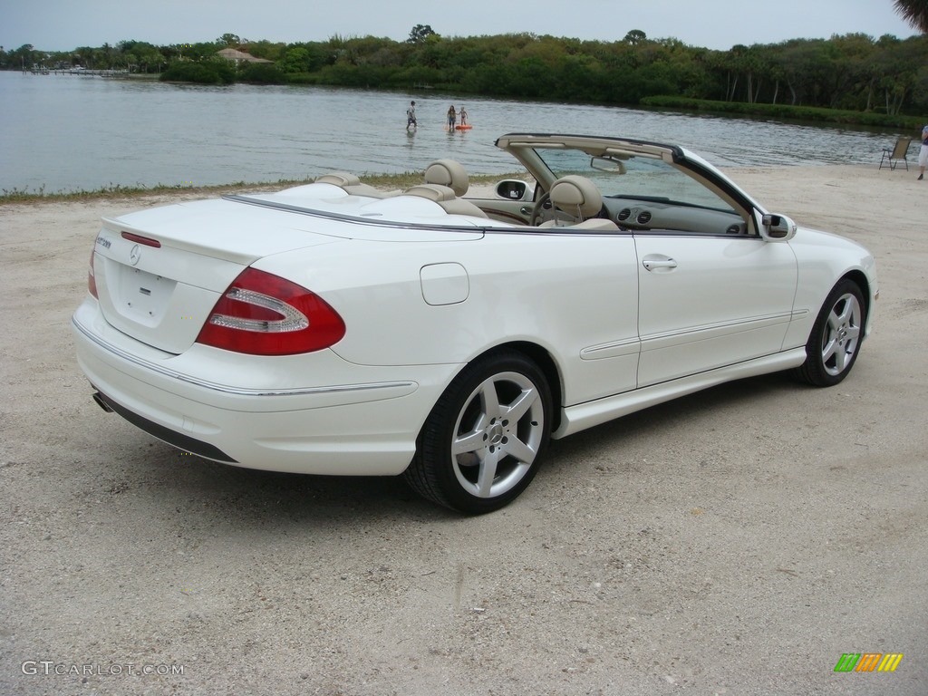 2005 CLK 500 Cabriolet - Alabaster White / Stone photo #7