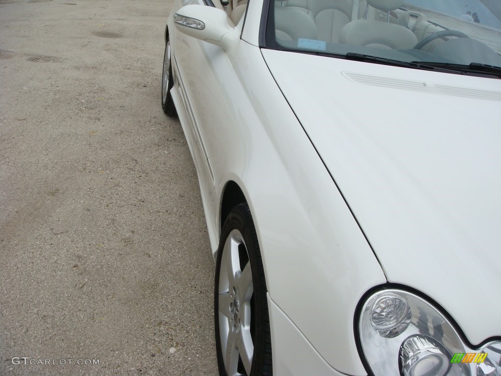 2005 CLK 500 Cabriolet - Alabaster White / Stone photo #9