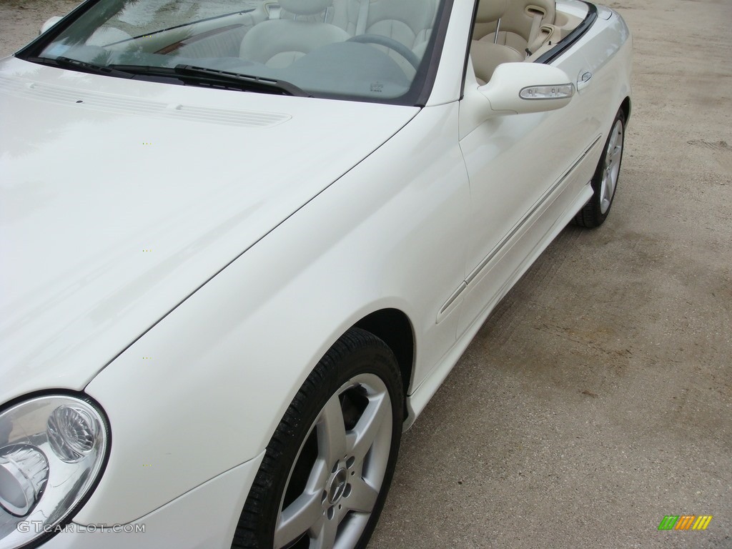 2005 CLK 500 Cabriolet - Alabaster White / Stone photo #10