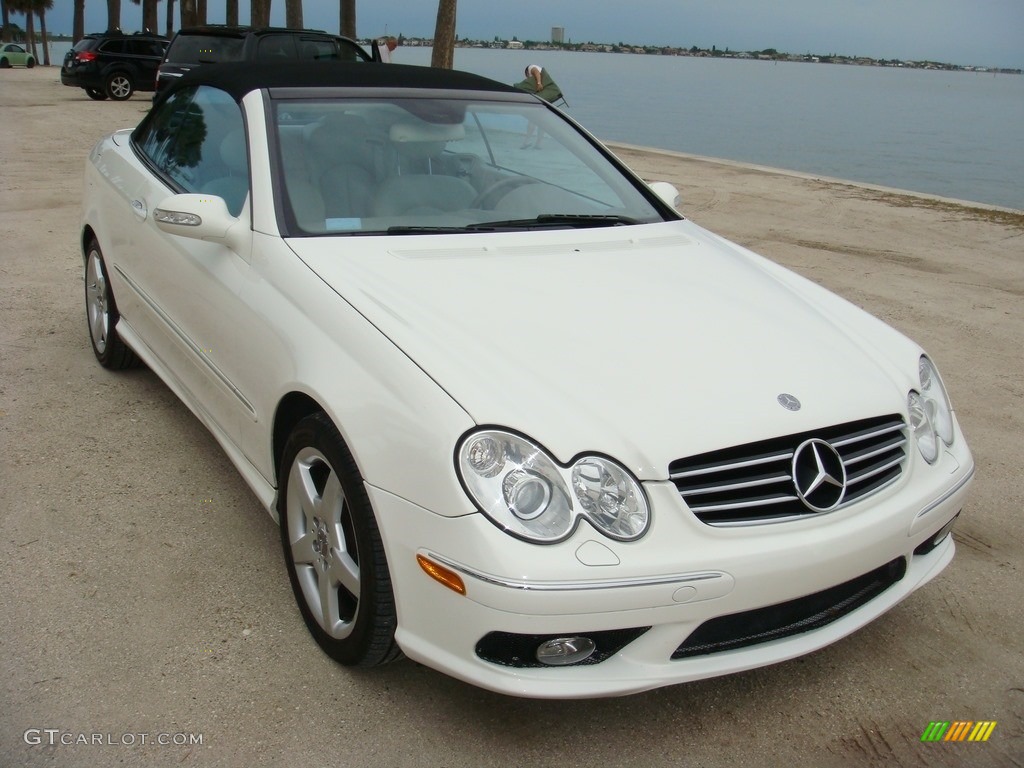 2005 CLK 500 Cabriolet - Alabaster White / Stone photo #27