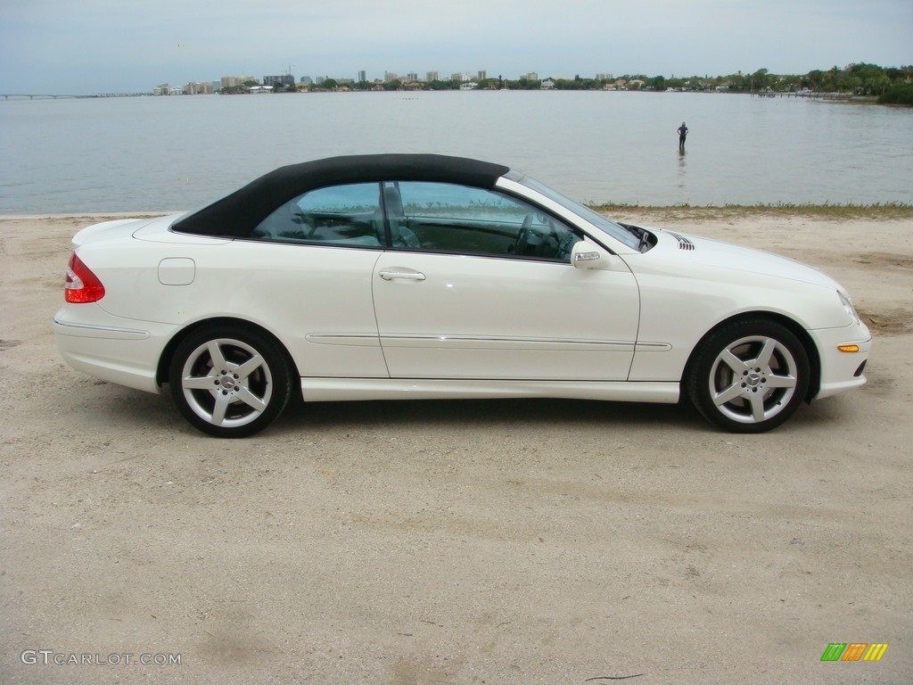 2005 CLK 500 Cabriolet - Alabaster White / Stone photo #28