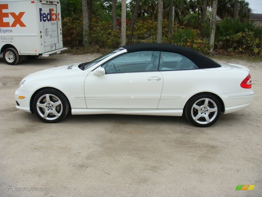 2005 CLK 500 Cabriolet - Alabaster White / Stone photo #32