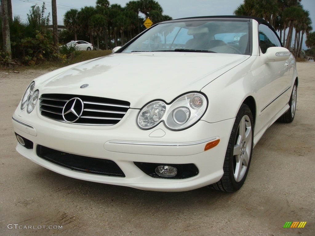 2005 CLK 500 Cabriolet - Alabaster White / Stone photo #33