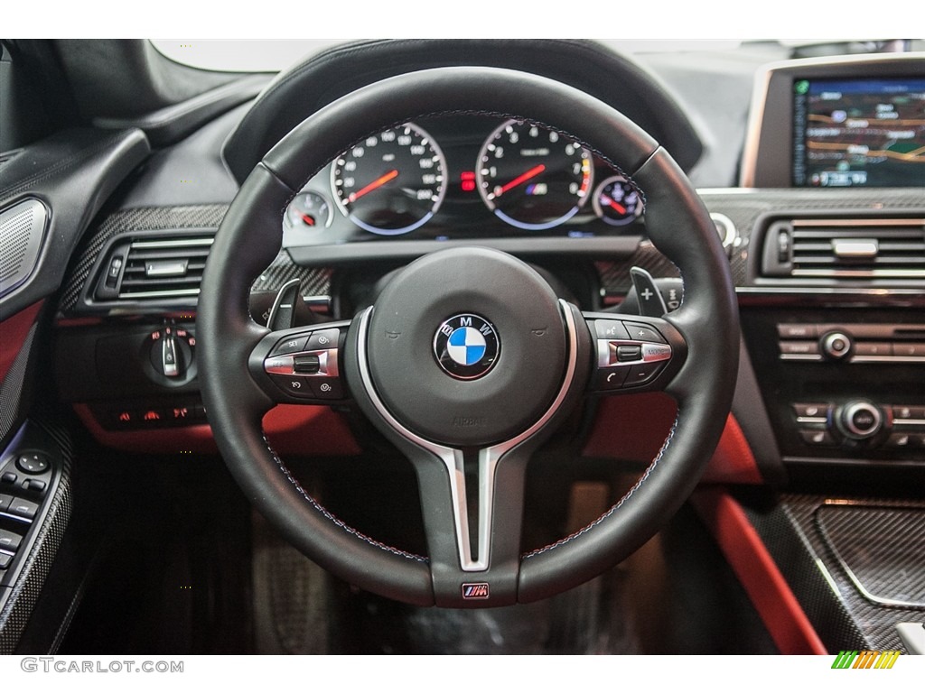 2015 BMW M6 Gran Coupe Sakhir Orange/Black Steering Wheel Photo #111848696
