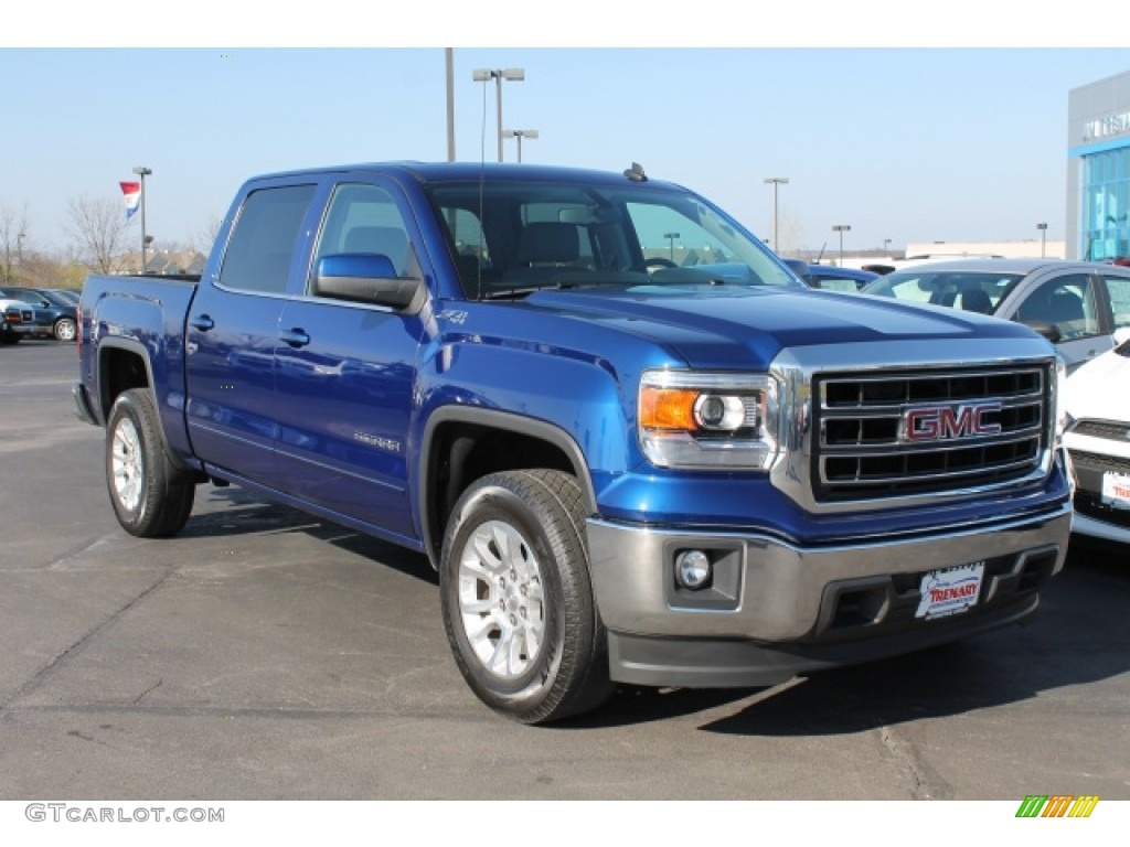 2014 Sierra 1500 SLE Crew Cab 4x4 - Cobalt Blue Metallic / Jet Black/Dark Ash photo #2