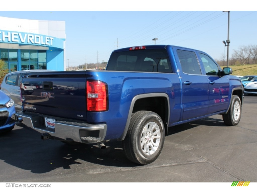 2014 Sierra 1500 SLE Crew Cab 4x4 - Cobalt Blue Metallic / Jet Black/Dark Ash photo #3