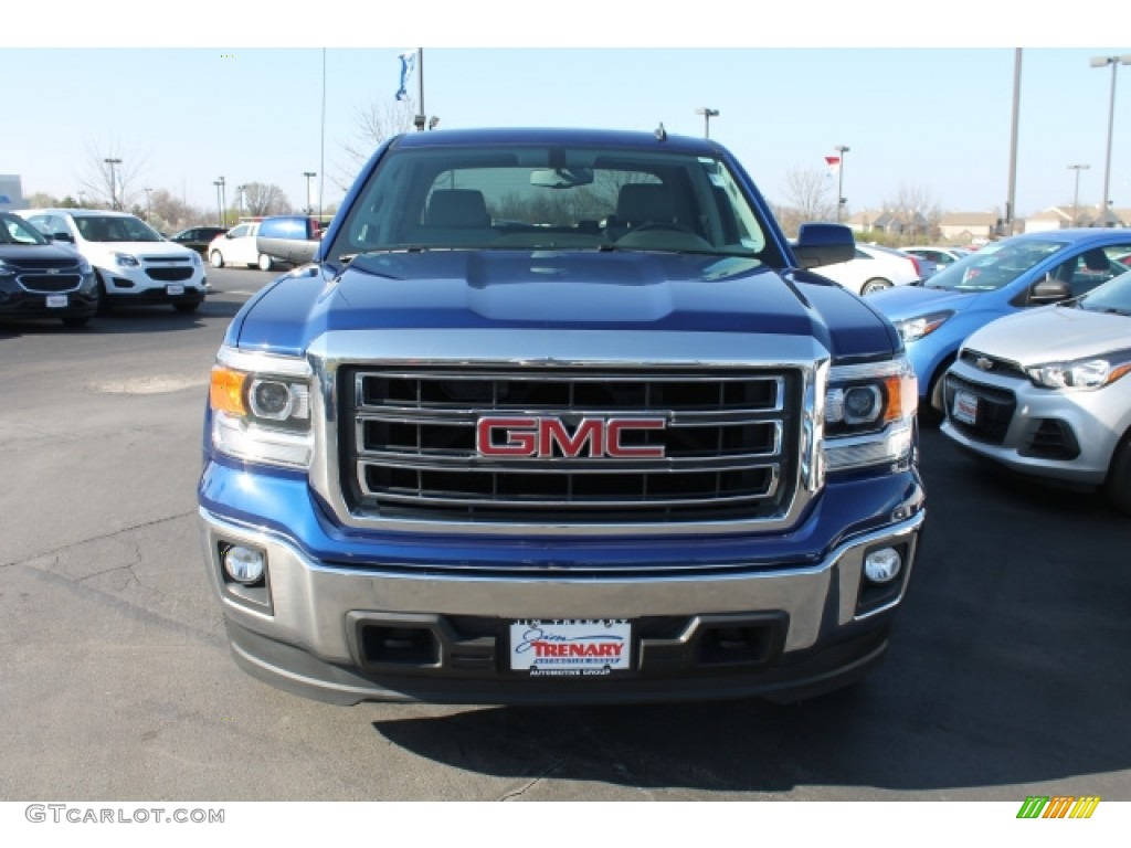 2014 Sierra 1500 SLE Crew Cab 4x4 - Cobalt Blue Metallic / Jet Black/Dark Ash photo #8