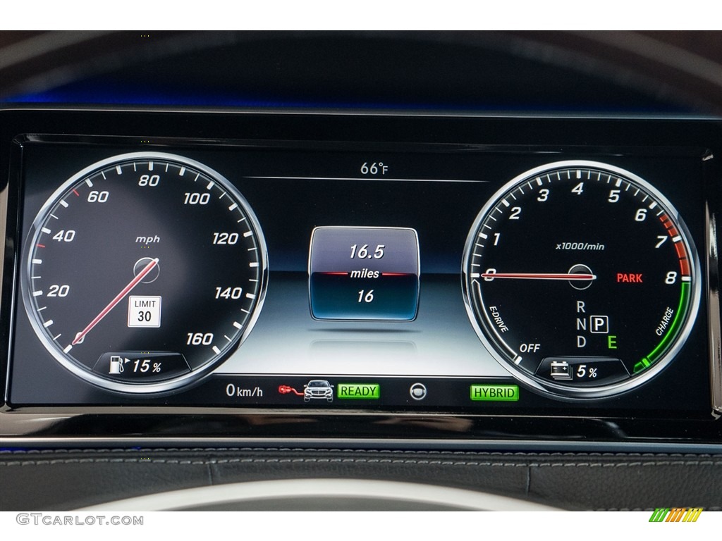 2016 Mercedes-Benz S 550e Plug-In Hybrid Sedan Gauges Photo #111850736