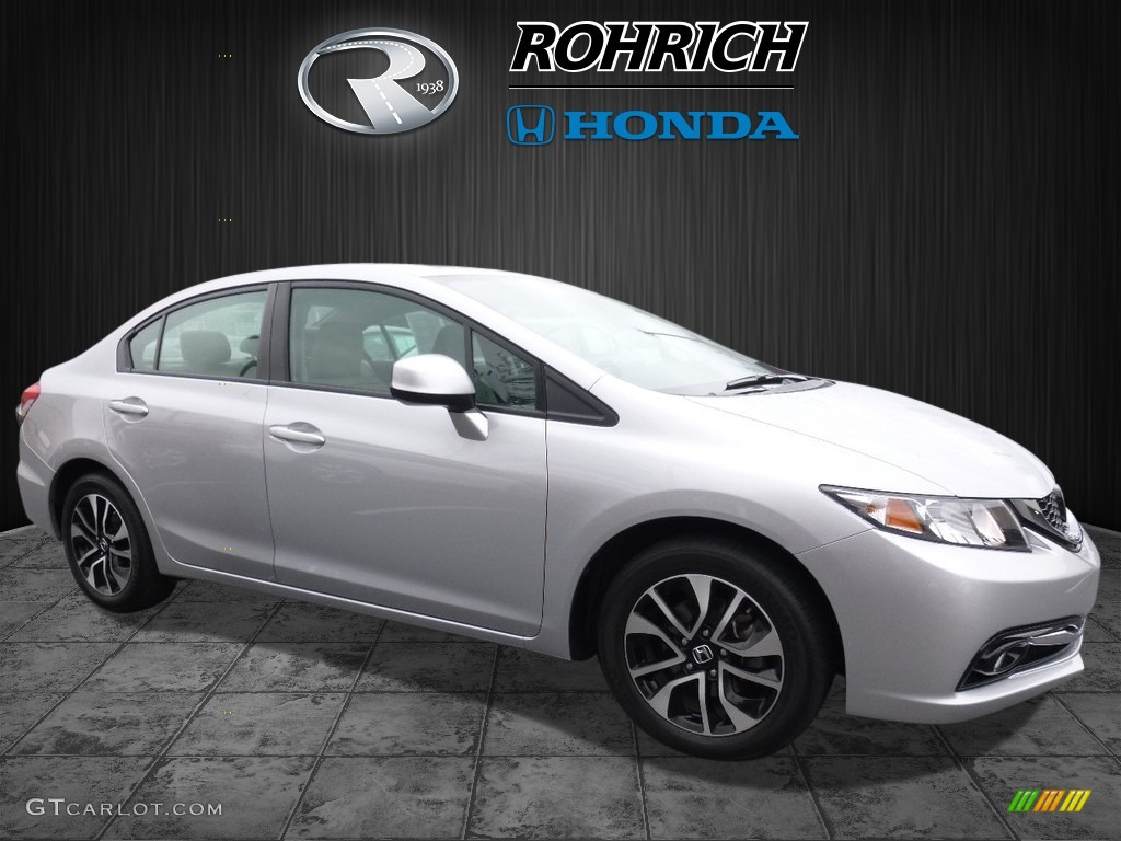 2013 Civic EX-L Sedan - Alabaster Silver Metallic / Gray photo #1