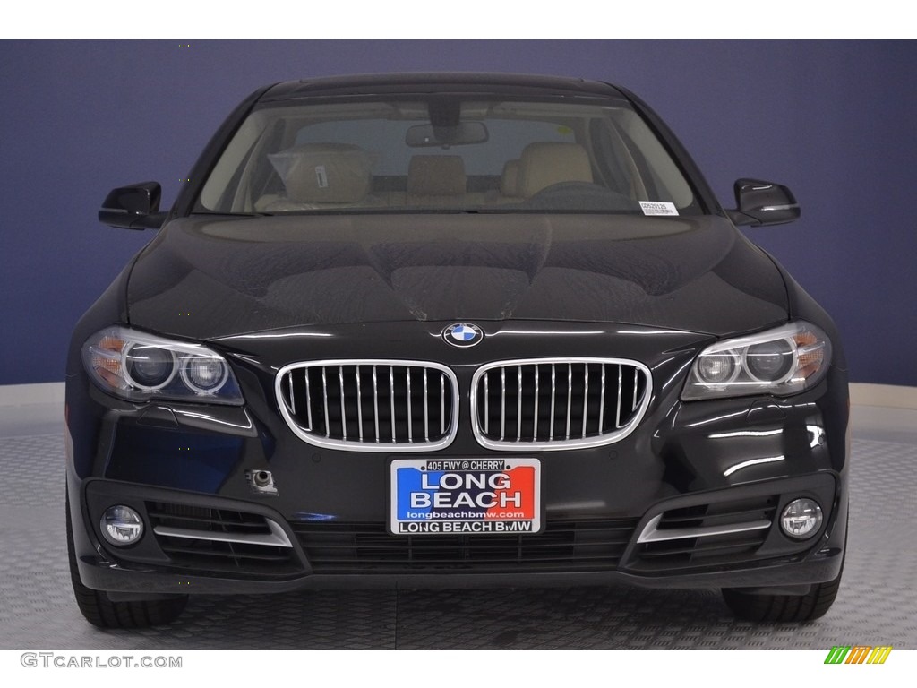 2016 5 Series 528i Sedan - Jet Black / Venetian Beige/Black photo #2