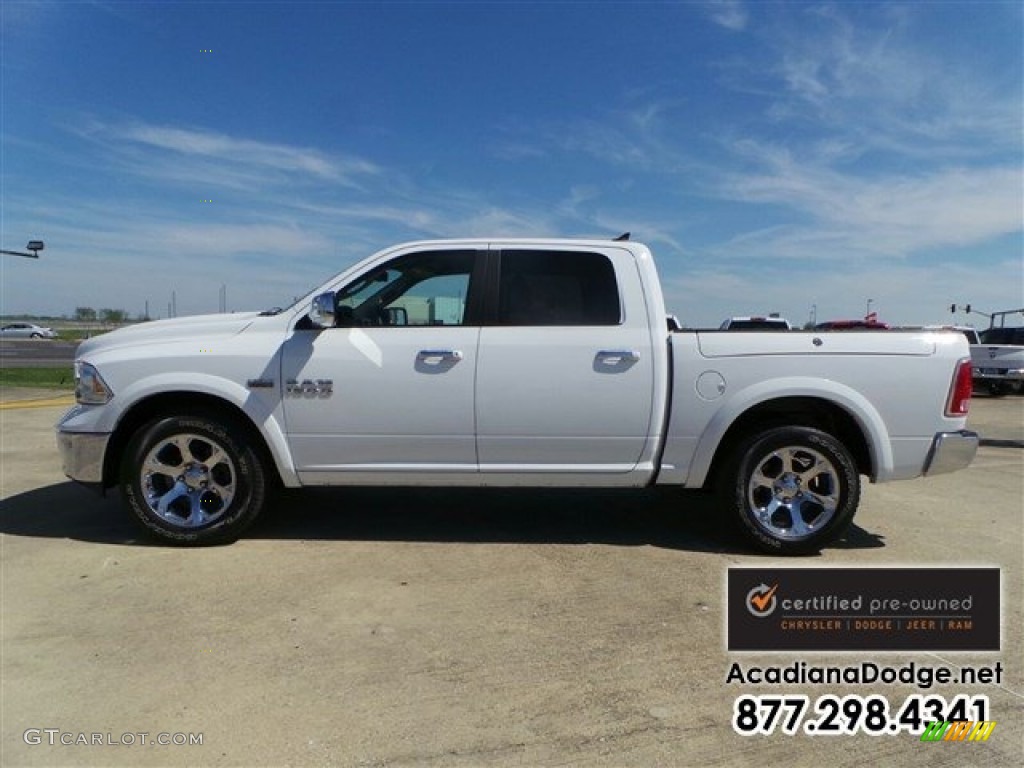 2014 1500 Laramie Crew Cab 4x4 - Bright White / Canyon Brown/Light Frost Beige photo #3