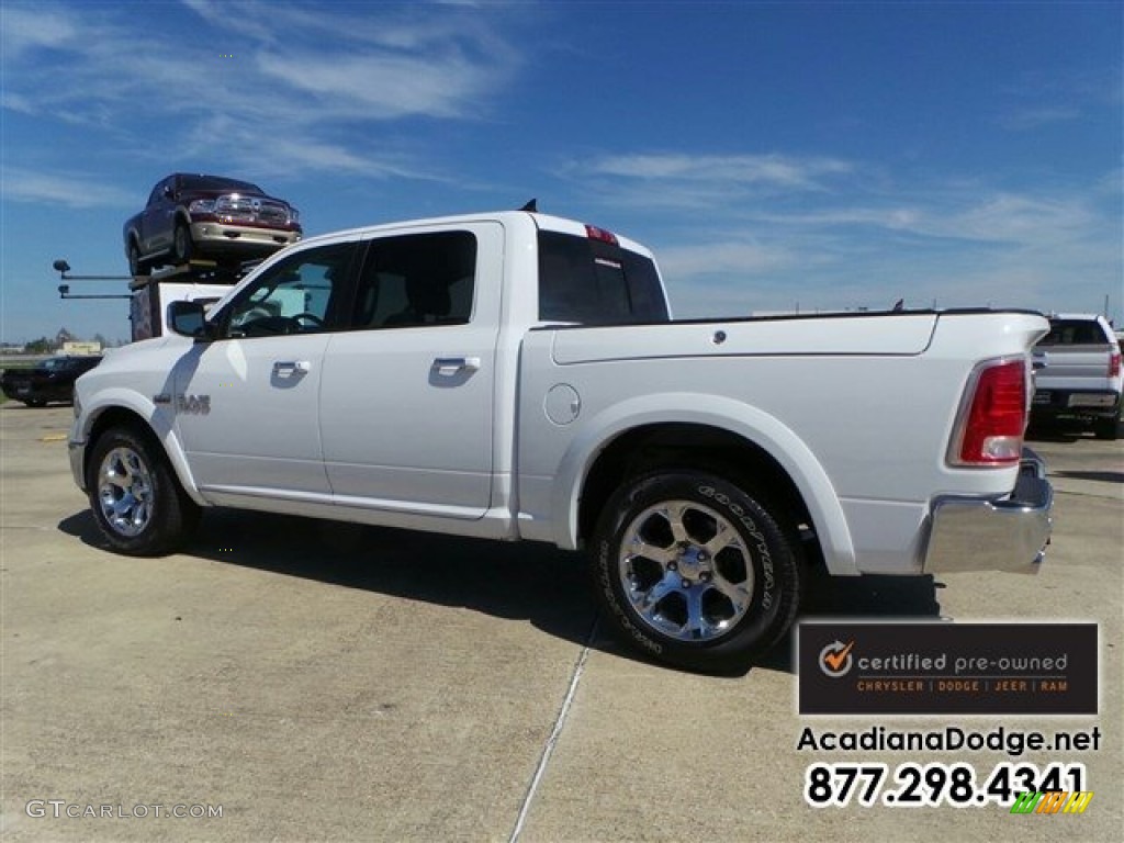 2014 1500 Laramie Crew Cab 4x4 - Bright White / Canyon Brown/Light Frost Beige photo #4