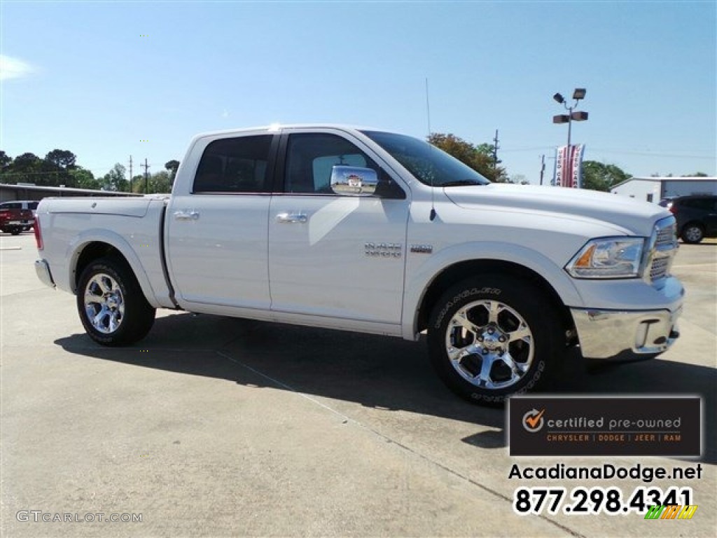 2014 1500 Laramie Crew Cab 4x4 - Bright White / Canyon Brown/Light Frost Beige photo #11