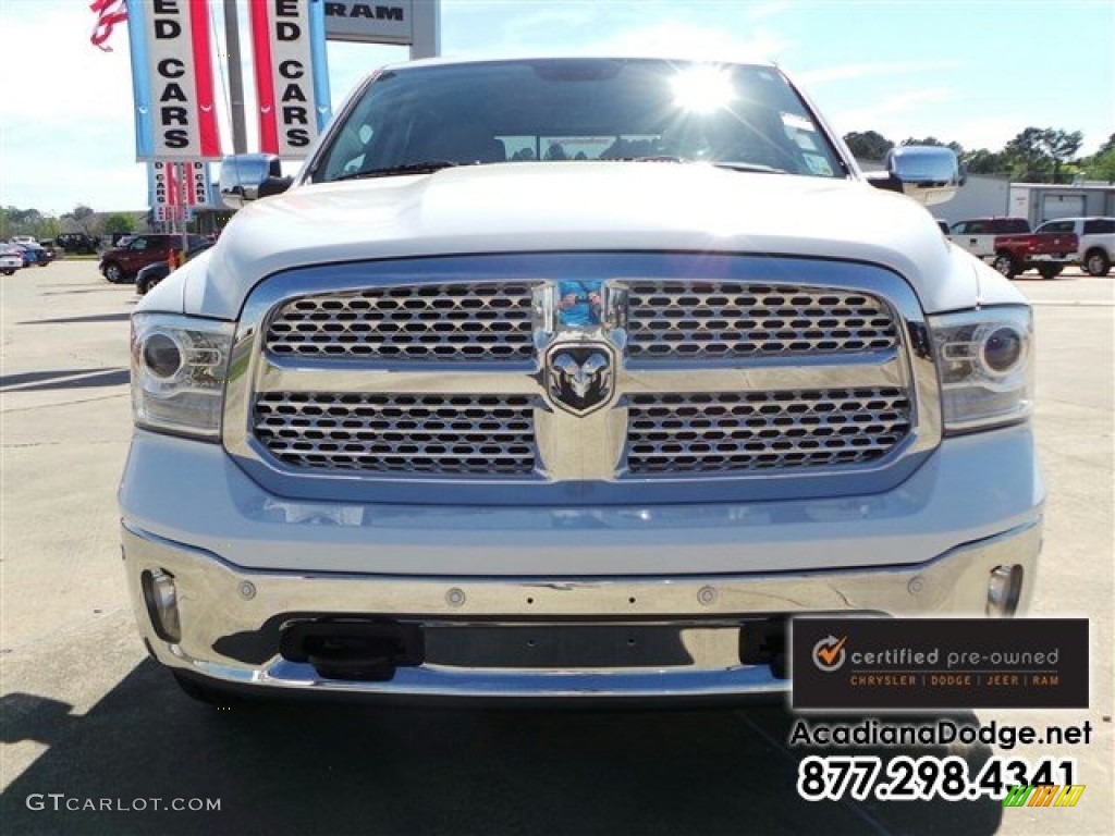 2014 1500 Laramie Crew Cab 4x4 - Bright White / Canyon Brown/Light Frost Beige photo #13