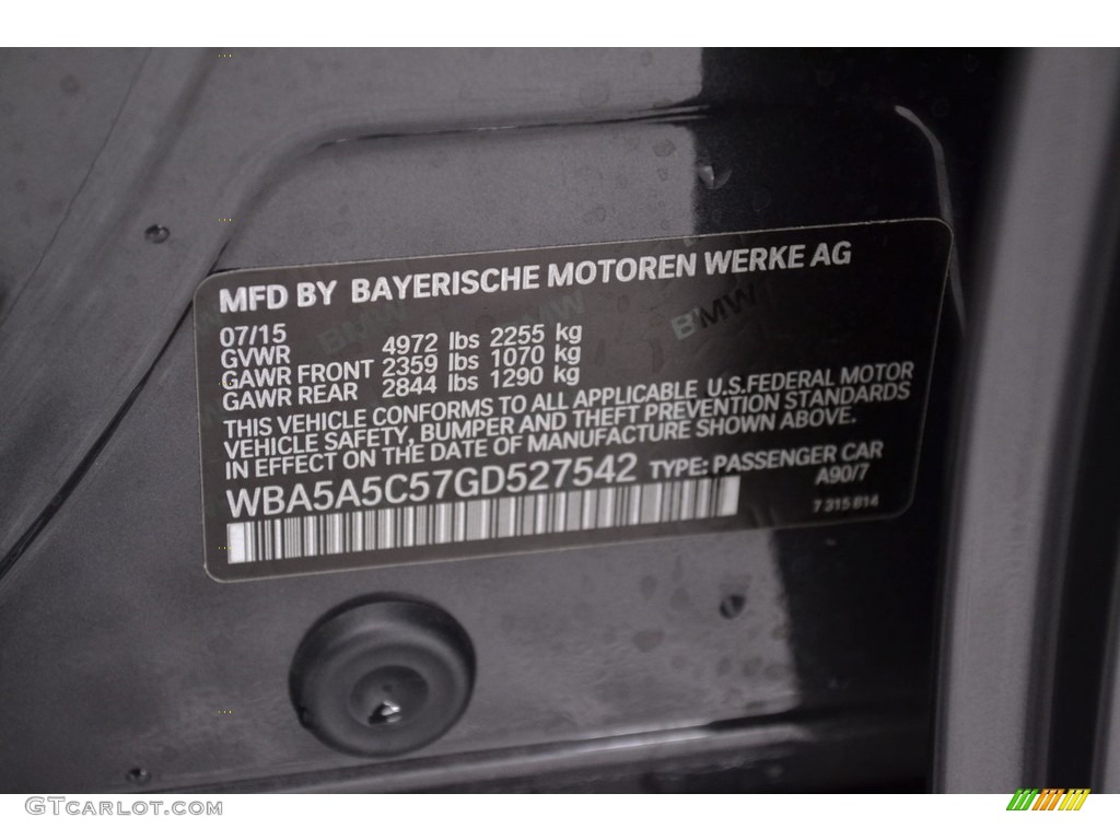 2016 5 Series 528i Sedan - Dark Graphite Metallic / Black photo #15