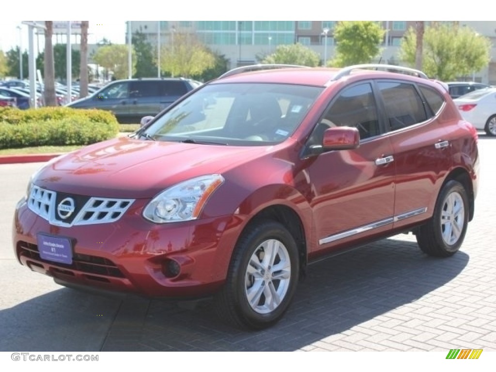 2012 Rogue SV - Cayenne Red / Black photo #2