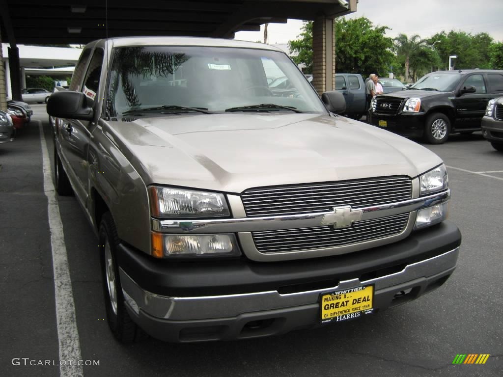 2003 Silverado 1500 LS Extended Cab - Light Pewter Metallic / Dark Charcoal photo #1