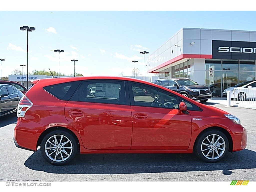 2016 Prius v Five - Absolutely Red / Black photo #2