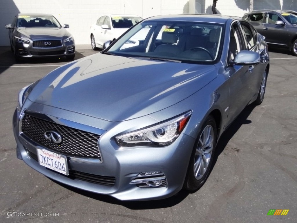 2015 Q50 Hybrid Premium - Hagane Blue / Stone photo #1