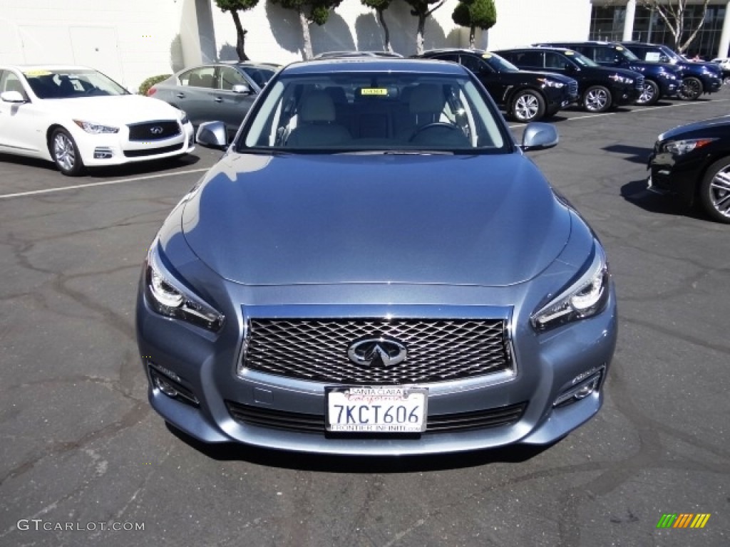 2015 Q50 Hybrid Premium - Hagane Blue / Stone photo #2