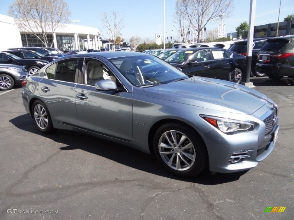 2015 Q50 Hybrid Premium - Hagane Blue / Stone photo #4