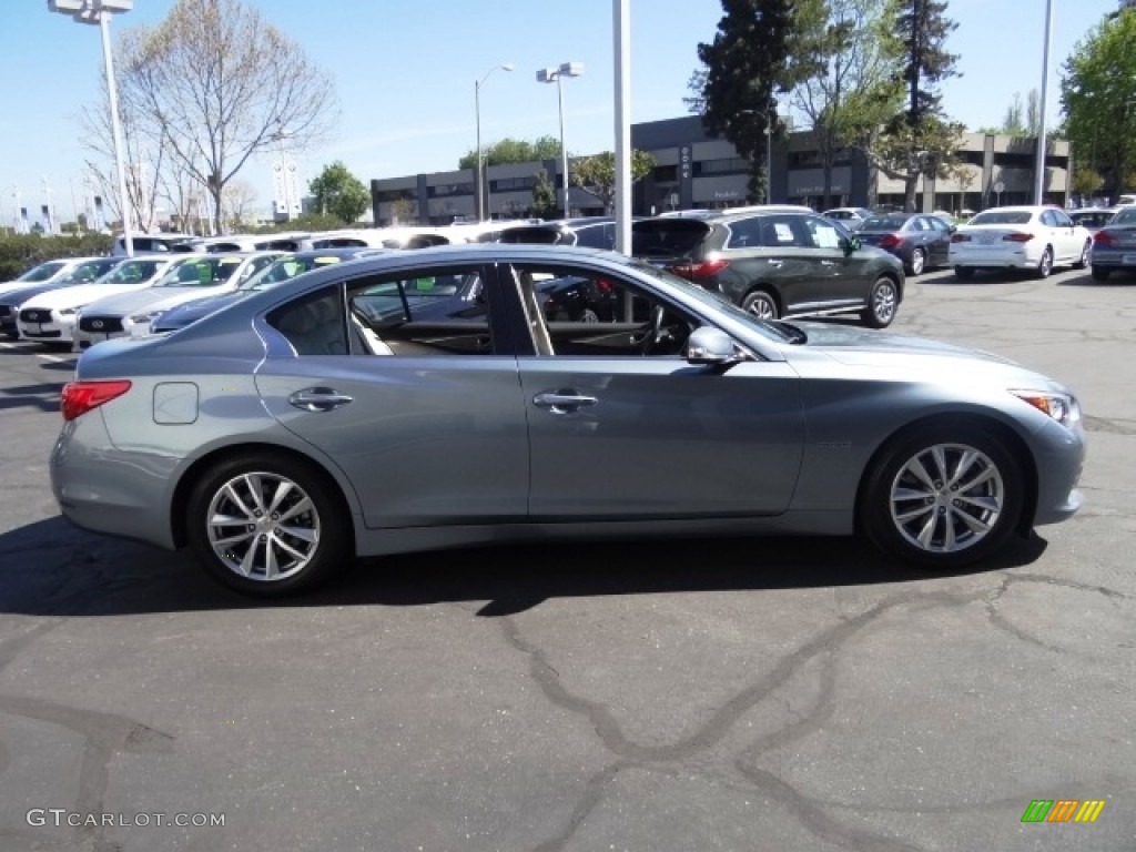 2015 Q50 Hybrid Premium - Hagane Blue / Stone photo #6