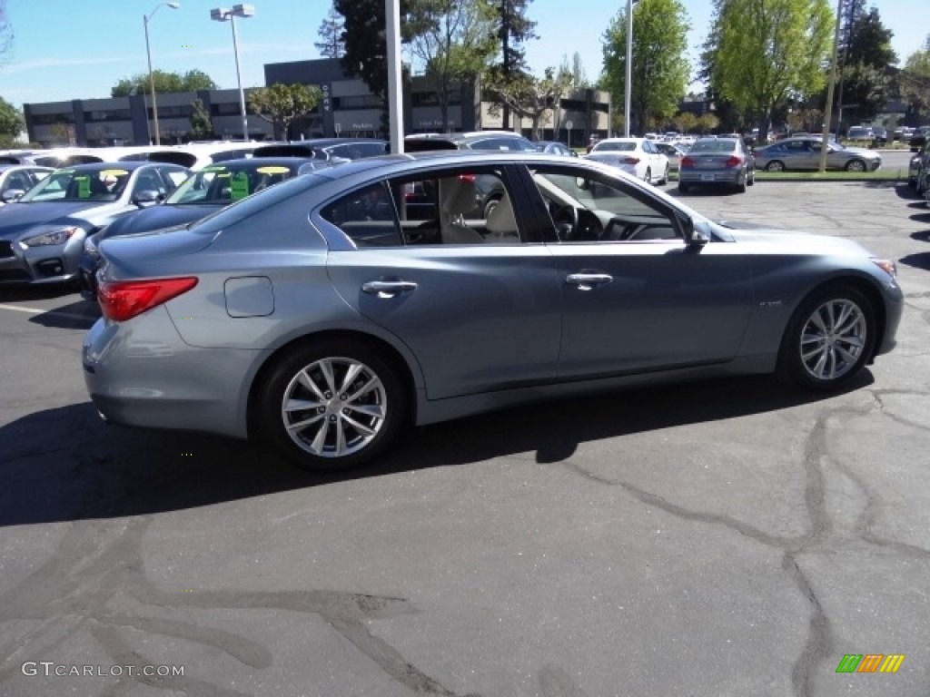 2015 Q50 Hybrid Premium - Hagane Blue / Stone photo #7