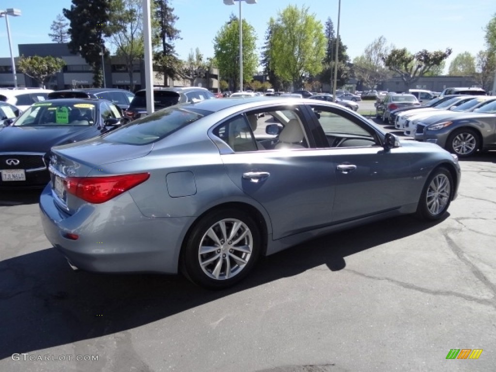 2015 Q50 Hybrid Premium - Hagane Blue / Stone photo #8