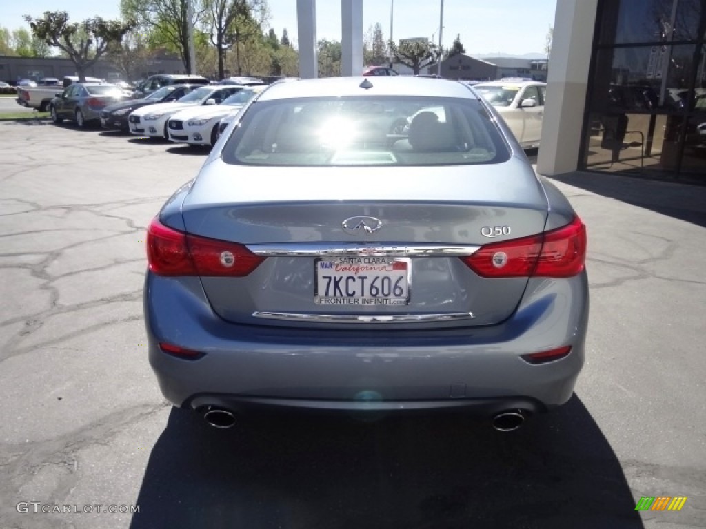 2015 Q50 Hybrid Premium - Hagane Blue / Stone photo #10