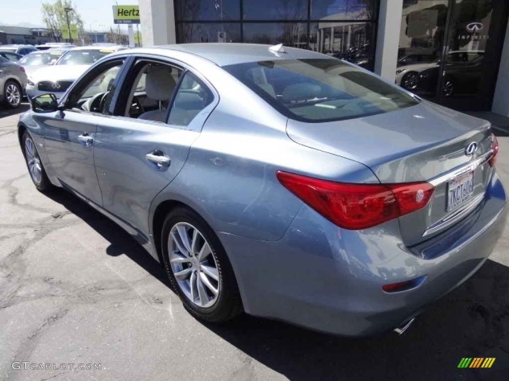 2015 Q50 Hybrid Premium - Hagane Blue / Stone photo #11