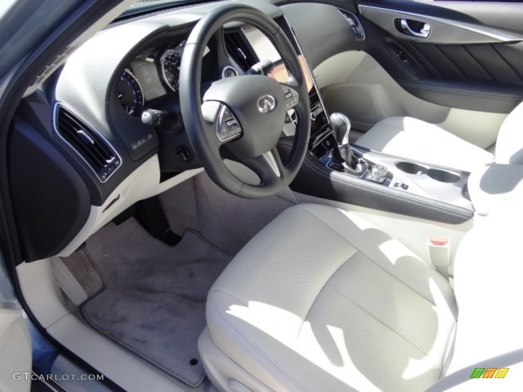 2015 Q50 Hybrid Premium - Hagane Blue / Stone photo #14