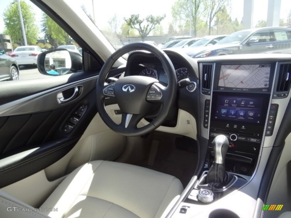 2015 Q50 Hybrid Premium - Hagane Blue / Stone photo #43