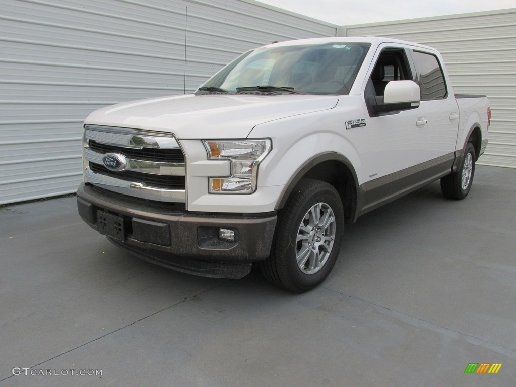 2016 F150 Lariat SuperCrew - White Platinum / Black photo #7