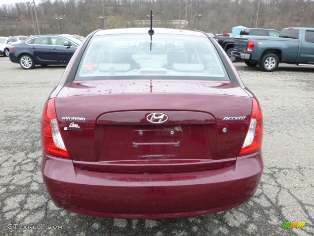 2008 Accent GLS Sedan - Wine Red / Gray photo #4