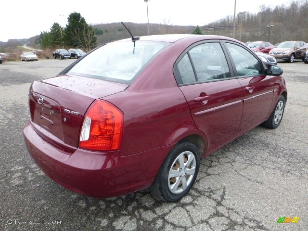2008 Accent GLS Sedan - Wine Red / Gray photo #5