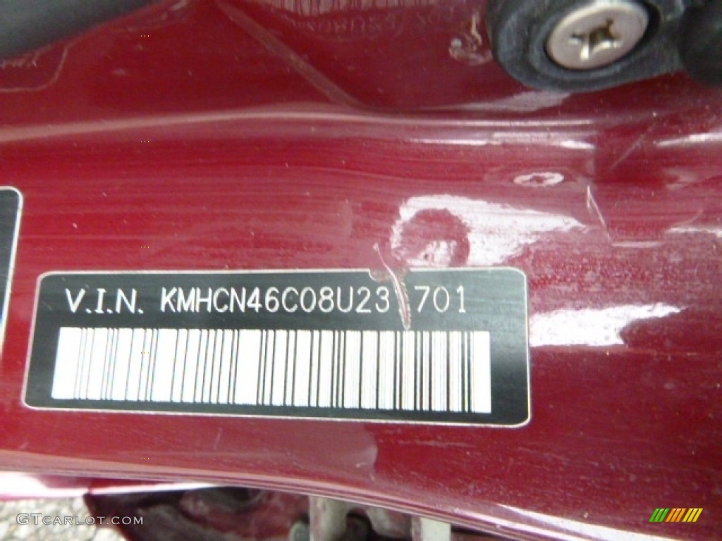 2008 Accent GLS Sedan - Wine Red / Gray photo #16