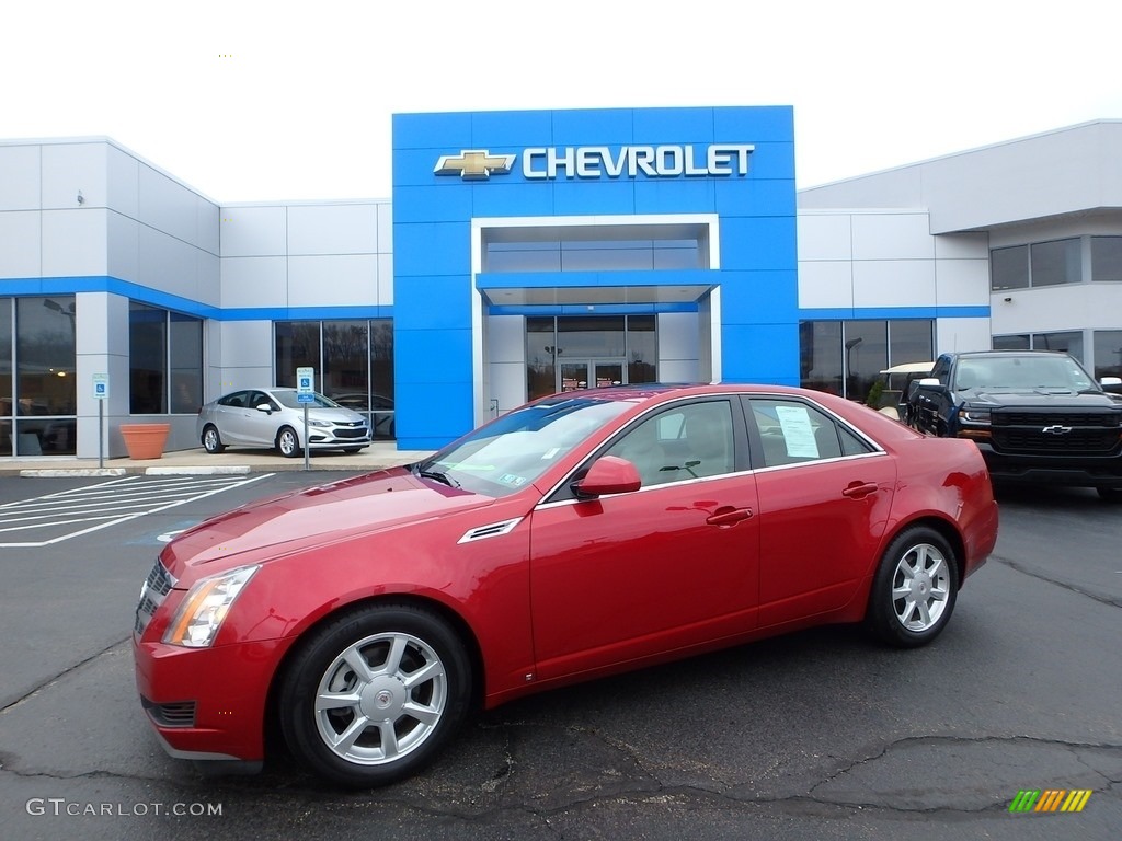2008 CTS 4 AWD Sedan - Crystal Red / Cashmere/Cocoa photo #1