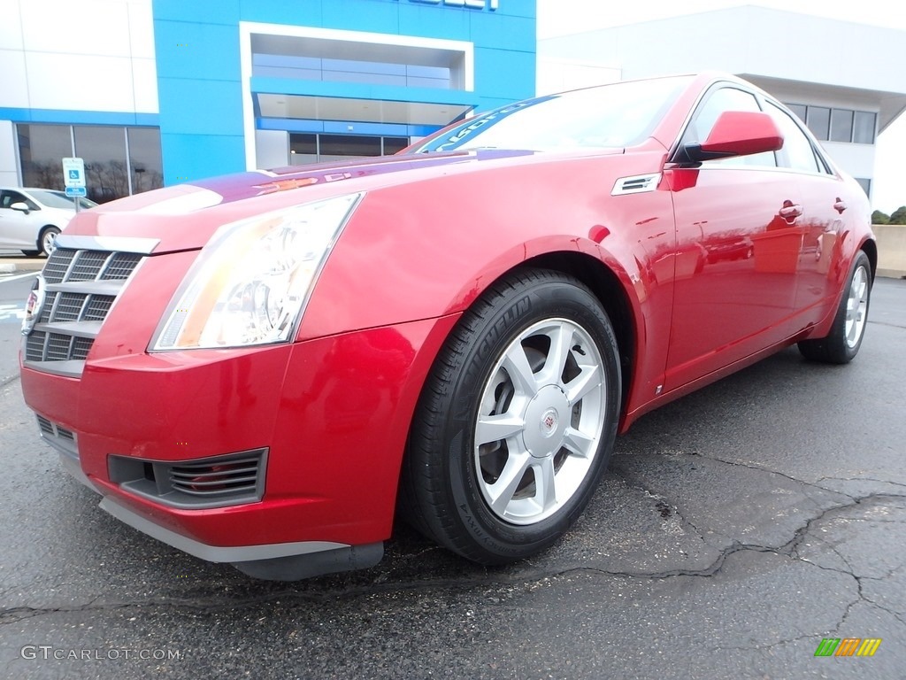 2008 CTS 4 AWD Sedan - Crystal Red / Cashmere/Cocoa photo #2