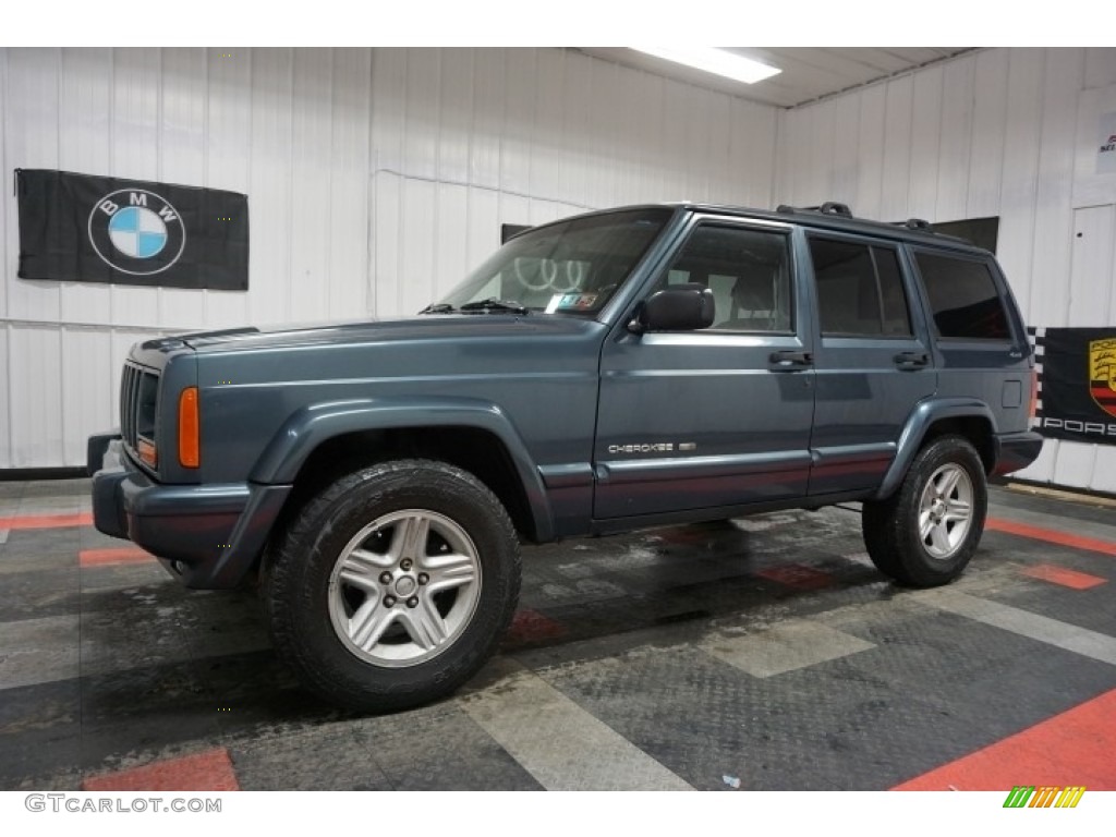 2001 Cherokee Classic 4x4 - Steel Blue Pearl / Agate photo #2