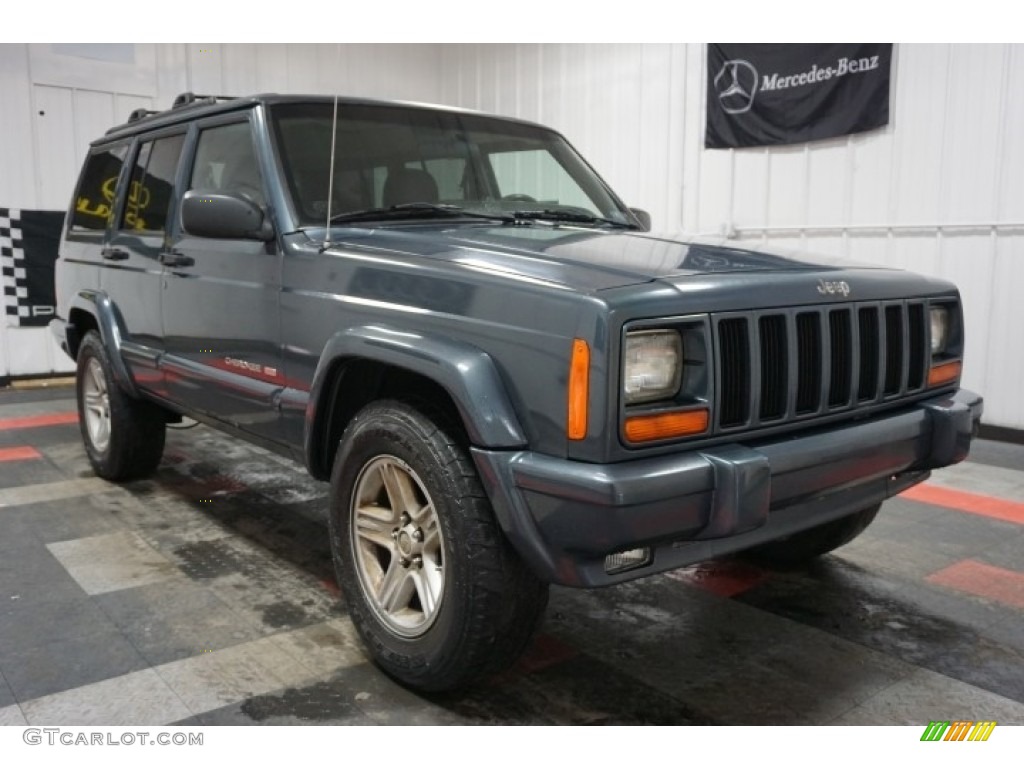 2001 Cherokee Classic 4x4 - Steel Blue Pearl / Agate photo #5