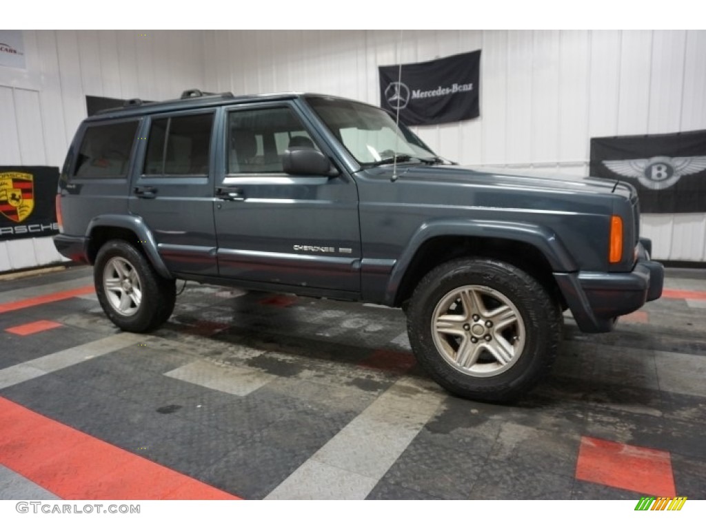 2001 Cherokee Classic 4x4 - Steel Blue Pearl / Agate photo #6